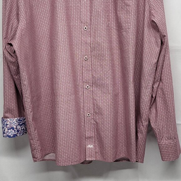 Johnston & Murphy Shirt Button Up Mens 3XL Flip Cuff Long Sleeve Geometric - Picture 3 of 15